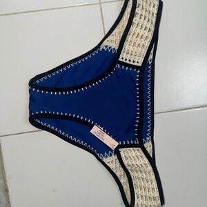 Victoria's Secret Blue and Cream Bikini with Crochet Details